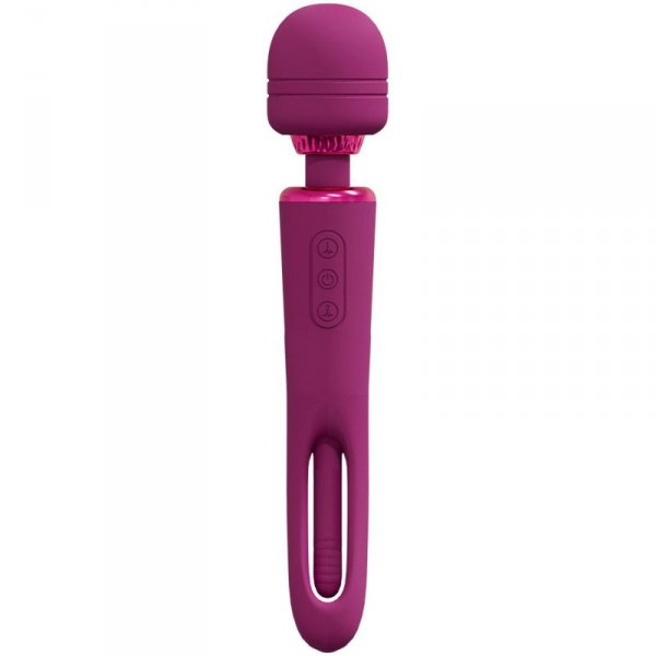 VIVE - Kiku - Rechargeable Double Ended Wand with Innovative G-Spot Flapping Stimulator - Pink