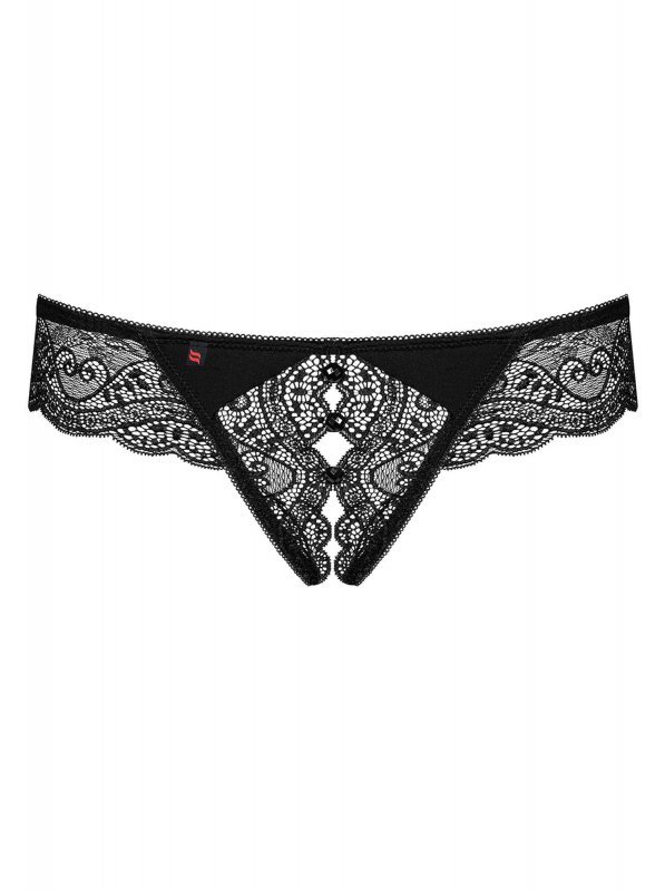 Bielizna- Miamor stringi otwarte czarne XXL