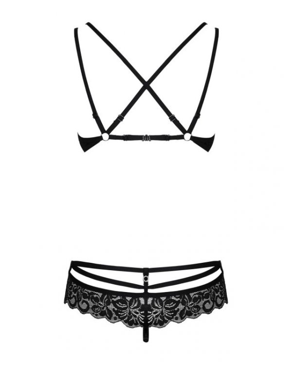 Bielizna-860-SET-1 komplet 2-częściowy czarny  S/M