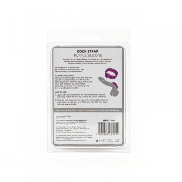 Me You Us Purple Silicone Cock Strap