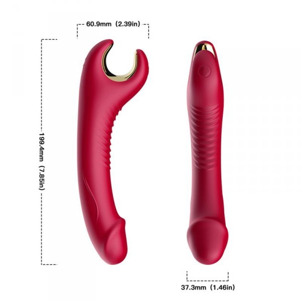 Stymulator silicone 9 vibration function Red