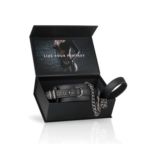 Wiązania-Fetish collar with leash