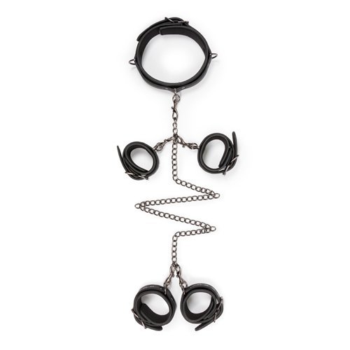 Kajdanki-Fetish set with collar, ankle- and wrist cuffs