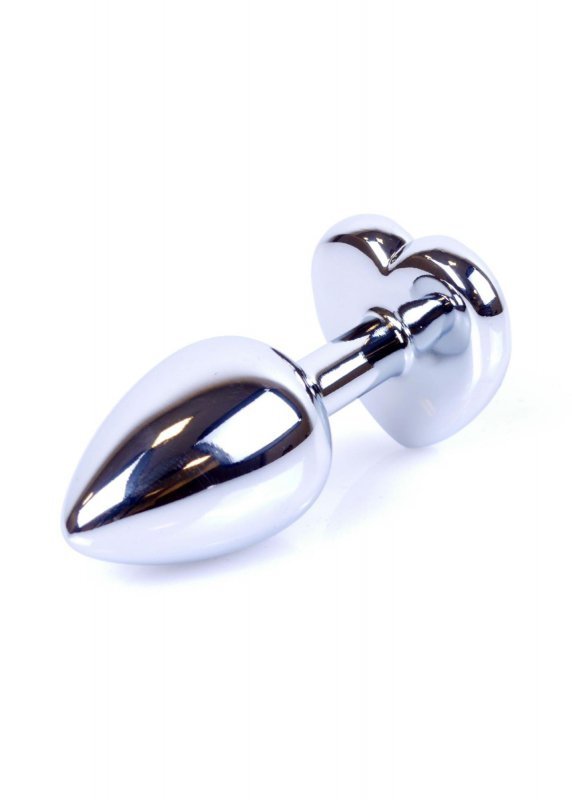 Plug-Jewellery Silver  Heart PLUG- Clear