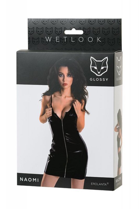 Wetlook black dress NAOMI - black M