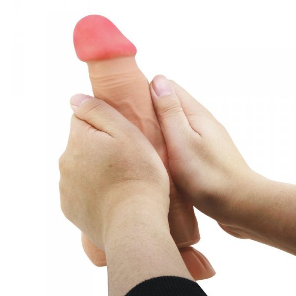 BAILE - Sliding Skin 8,5&#039;&#039; Flesh Vibration Bendable Suction base TPR ABS