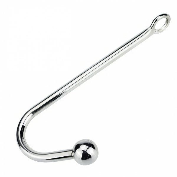 STALOWY DŁUGI KOREK HAK ANALNY Z KULKĄ WTYCZKA PENETRACYJNA MASAŻ ANUSA