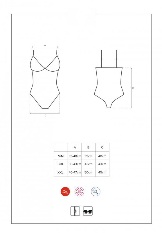 Body czarne L/XL, damskie, piękne. 810-TED-1
