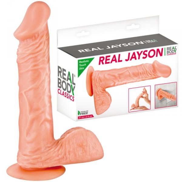 Dildo z przyssawką  Real Jayson 21 cm