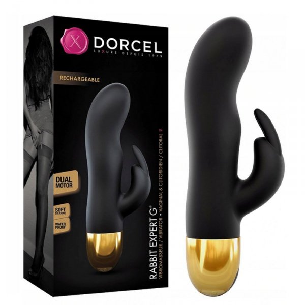 Wibrator wielofunkcyjny, mocny z masażerem Rabbit Expert G black