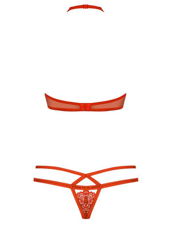Bielizna damska, komplet 2-częściowy czerwony S/M 838-SET-3