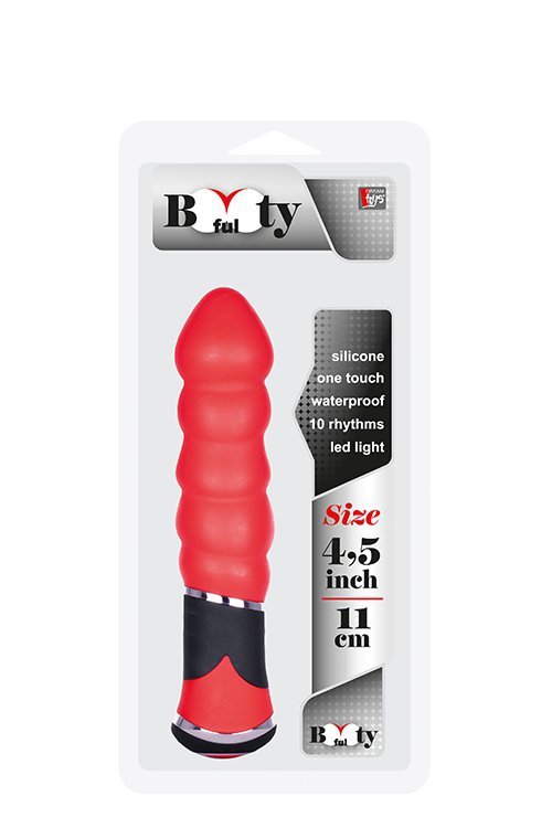 Wibrator Korek Analny Plug BOOTYFUL RIBBED VIBE RED