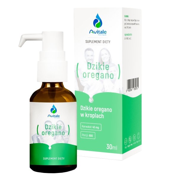 Olej Dzikie Oregano 30ml 100% naturalny Avitale Wsparcie trawienia Astma