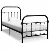 Rama łóżka, czarna, metalowa, 90 x 200 cm