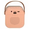 Zestaw do karaoke mikrofon + głośnik przenośny BLUETOOTH USB LED różowy