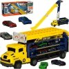 Tor wyścigowy samochodowy laweta transporter 6 el. żółty