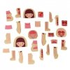 Puzzle drewniane warstwowe budowa ciała montessori dziewczynka