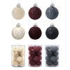 Zestaw 16 Eleganckich Bombek Kamai Christmas Decoration® o Średnicy 4 cm – Kolor Antracyt