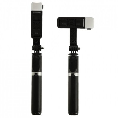 Kijek do selfie z pilotem Bluetooth statyw tripod lampka LED czarny