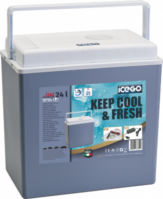 Lodówka samochodowa elektryczna 24L KAMAI ICEGO, zasilanie 12-230V, niebieska