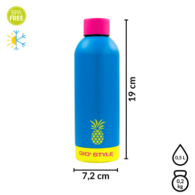 Butelka termiczna Kamai Gio Style, stal nierdzewna, niebieska, pojemność 0,5L
