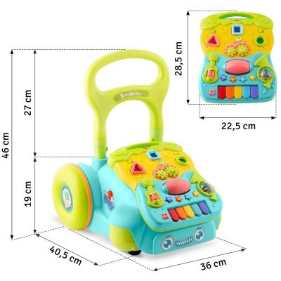Chodzik edukacyjny z muzyką 2w1 RK-744 Ricokids turkusowy