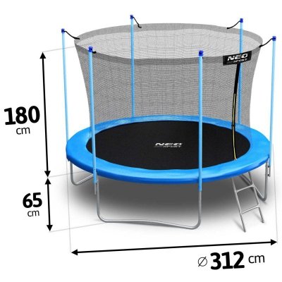 Trampolina ogrodowa 10ft/312cm z siatką wewnętrzną i drabinką