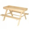 Ławka ogrodowa stolik dla dzieci drewniany piaskownica tablica 92 x 78 x 52 cm