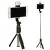 Kijek do selfie lampka LED statyw tripod czarny