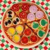 Pizza drewniany zestaw do zabawy z akcesoriami 20cm