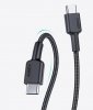 AUKEY CB-CD45 kabel USB-C - USB-C 0,9m 60W PD 3A 20V nylonowy oplot czarny