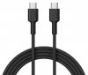 AUKEY CB-CD45 kabel USB-C - USB-C 0,9m 60W PD 3A 20V nylonowy oplot czarny