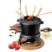 ZESTAW ŻELIWNY HAGE DO FONDUE DLA 6 OSÓB Z PODGRZEWACZEM 