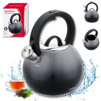 CZAJNIK STALOWY Z GWIZDKIEM 3L KLAUSBERG KB-7955 GRAFITOWY POŁYSK 