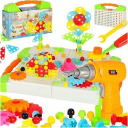 Wkrętarka wiertarka śrubki klocki konstrukcyjne 181 elementów