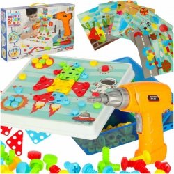 Wkrętarka wiertarka śrubki klocki konstrukcyjne 261 elementów