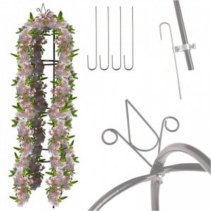 Pergola ogrodowa kolumnowa słup kolumna dzwon stojak na róże kwiaty pnące metalowa 195 cm