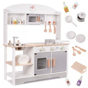 Kuchnia dla dzieci drewniana MDF MODERN CLASSIC akcesoria 82cm 