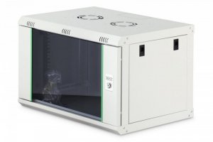Szafa sieciowa wisząca Dynamic 19 7U rack 385x600x450mm, drzwi szyba, szara, niezłożona, 60kg