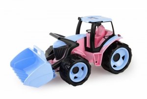 Pojazd Traktor z łyżką w pudełku 62 cm, różowy