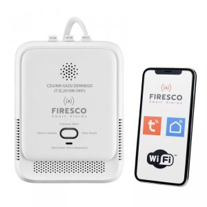 Czujnik gazu ziemnego JT-ZL2010W z funkcją komunikacji  Tuya / Smart Life, czujnik gazu z wbudowanym modułem łącznosci WiFi,czujnik gazu ziemnego