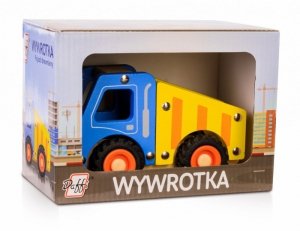 Daffi Drewniane auto z oponami Wywrotka