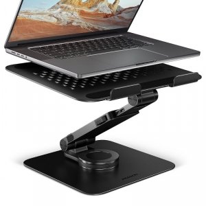 STND-LRB Podstawa do laptopów aluminiowa 10-17,3 cala regulowana wysokość, obrotowa o 360 stopni, Czarna