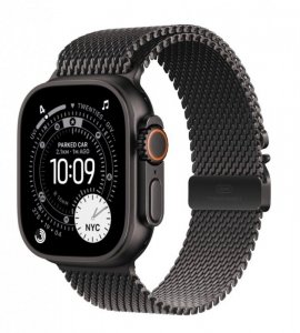 Apple Watch Ultra 3 GPS + Cellular, koperta 49 mm z tytanu w kolorze czarnym, bransoleta mediolańska z tytanu w kolorze czarnym 