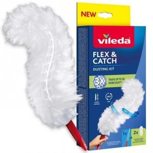 Vileda Miotełka do kurzu z krótką rączką + 2 wkłady Flex & Catch