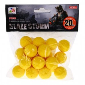 Zestaw 20 kulek z pianki Amunicja do Pistoletów Karabinów Blaze Storm Naboje dla dzieci 8+