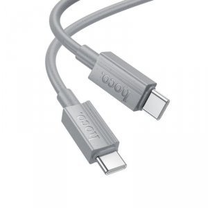 Kabel USB C do USB C Hoco 3A 60W 1 m X107 szary