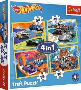 Puzzle 4w1 Pojazdy Hot Wheels TREFL
