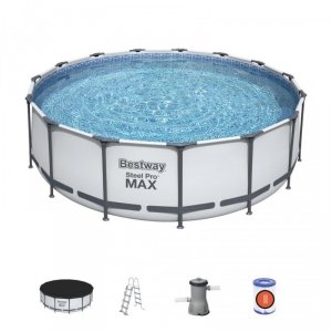 Basen stelażowy Steel Pro MAX 457x122 15FT BESTWAY 5w1 + Akcesoria