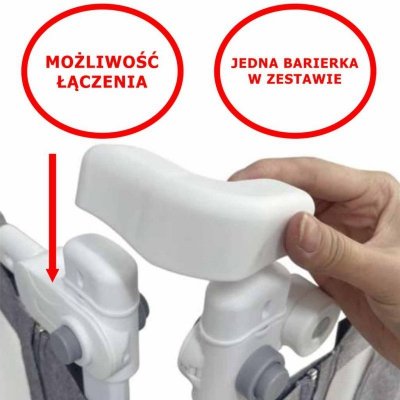 Barierka do łóżka ochronna zabezpieczenie blokada osłona 200cm szara